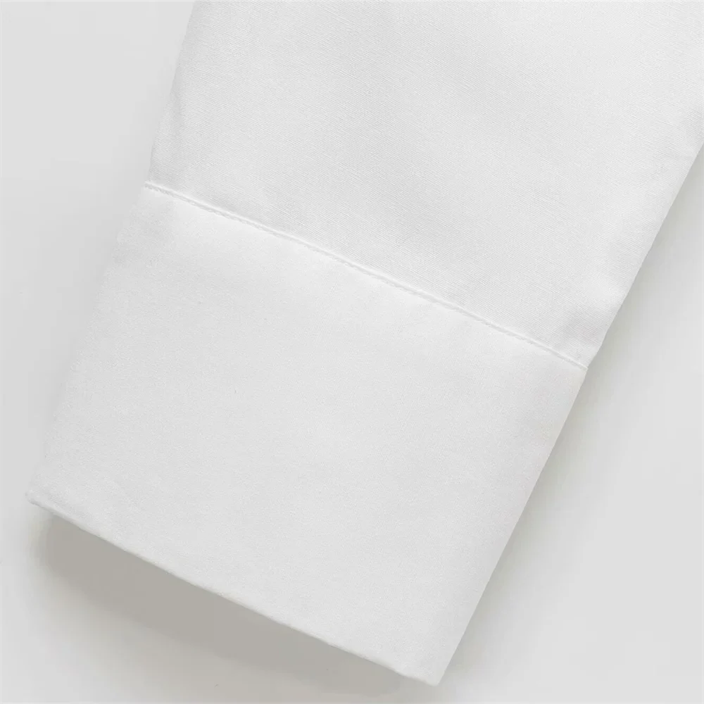 Women's Casual Long Sleeve Shirt with Butterfly Knot and Wave Point Pattern Single Breasted Stylish Blouse