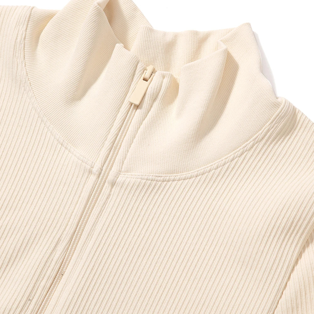 Women's Bodycon Jumpsuit Casual Fitness Rompers with Zipper Slim Fit Bodysuit Streetwear Activewear for Autumn and Winter