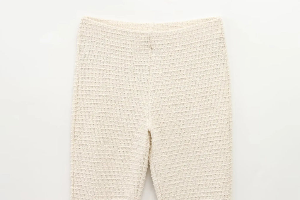 Women's Casual Chic Bow Top and Flared Pants Suit Set for Spring and Summer