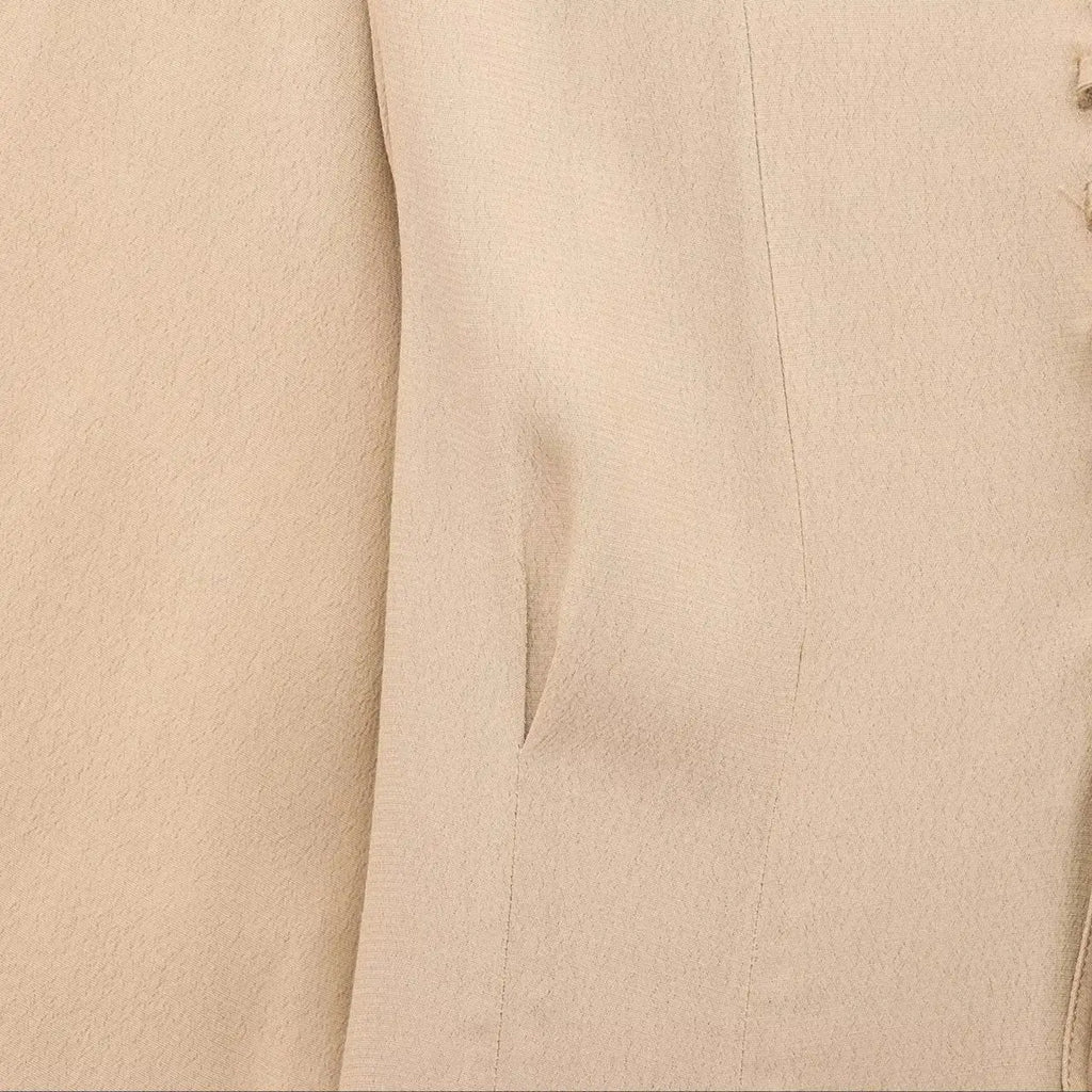 Womens Lace Up Mini Dress With Flared Sleeves Pleated