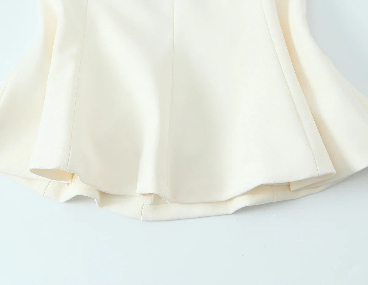 Pleated Slim Sleeveless A Line Dress With Waist Cinching