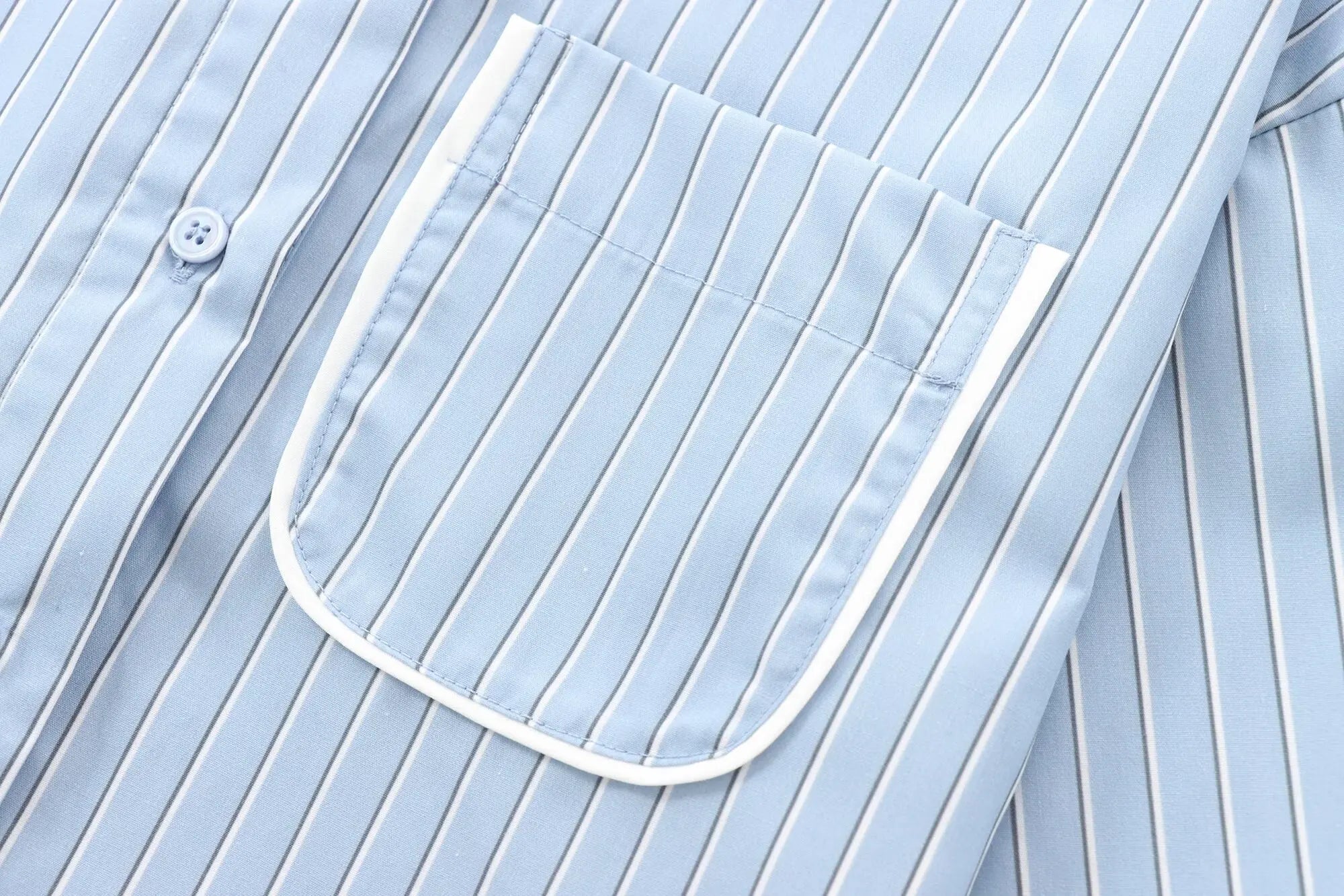 Women's Casual Striped Long Sleeve Short Shirt Simple Versatile Fashion Top