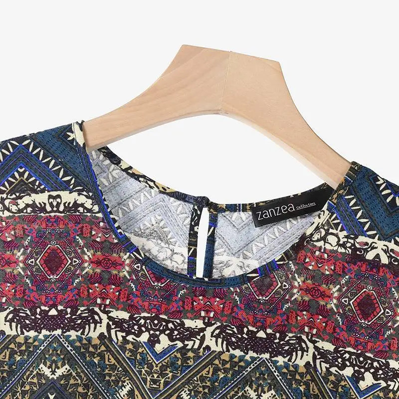 Bohemian Floral Print Sleeveless Midi Dress For Summer