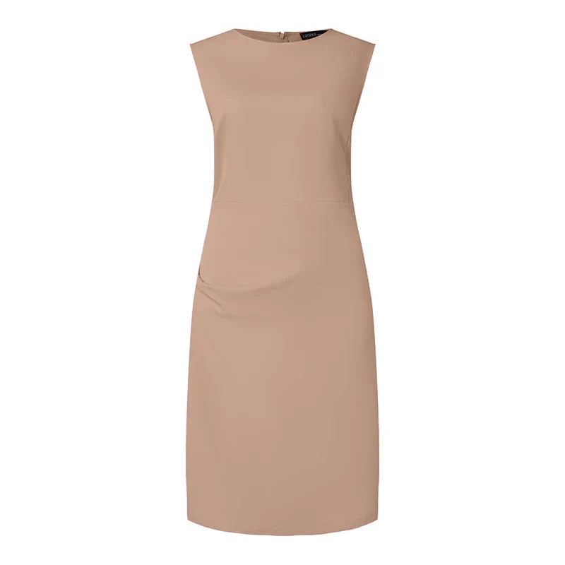 Summer Party Dress for Women Sleeveless O Neck Knee Length