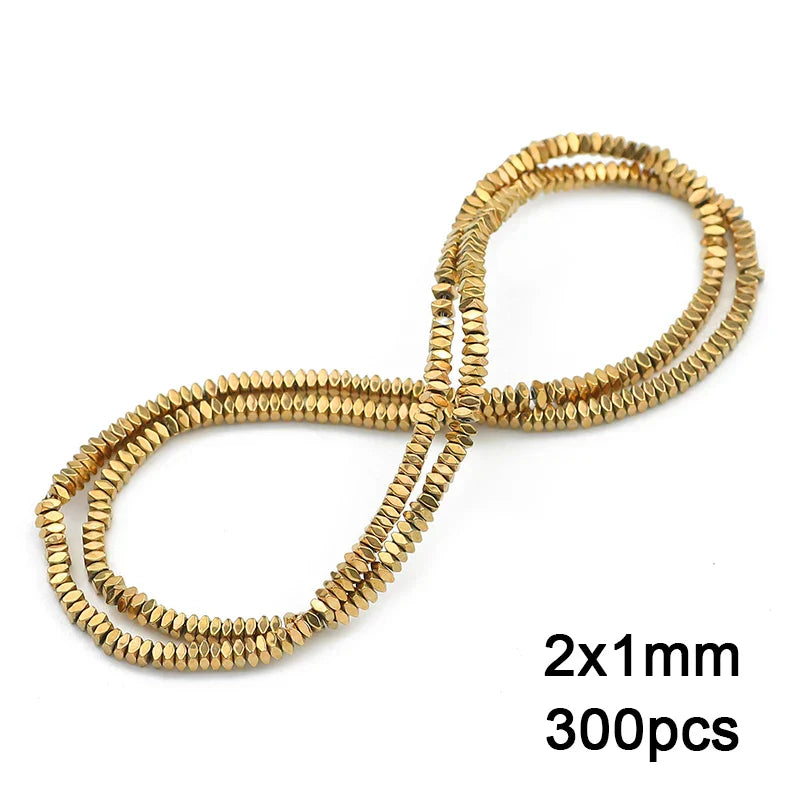 Hematite Natural Stone Gold Plated Loose Beads for DIY Jewelry Making - Star and Heart Shapes