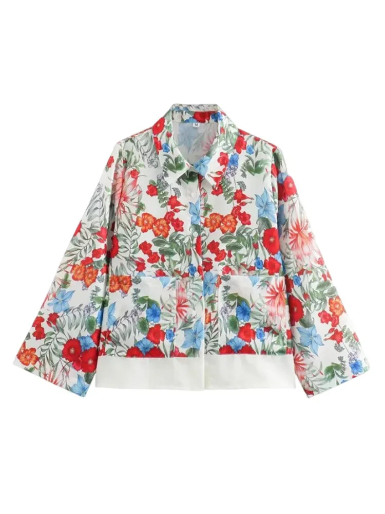 Women's Bohemian Casual Trousers Set with Long Sleeve Shirt and High Waisted Wide Leg Pants