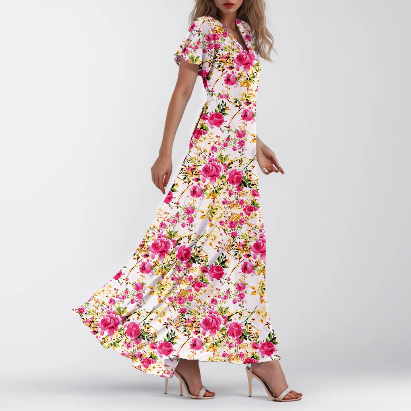 Floral Chiffon Maxi Dress for Summer Wedding Guest Chic