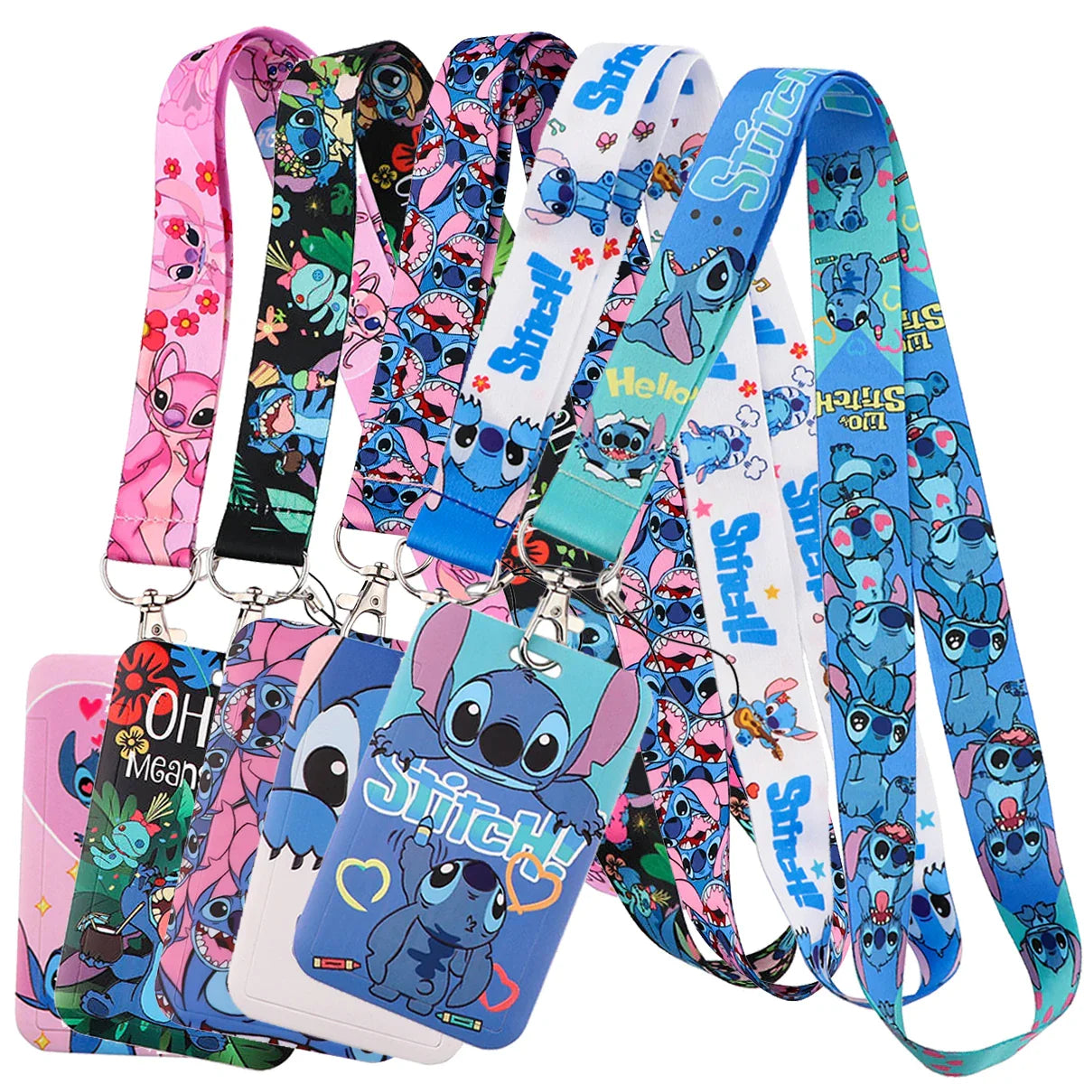 Stitch Cute Cartoon Animation Lanyard for Keys ID Credit Card Pass Mobile Phone Charm Neck Strap Badge Holder