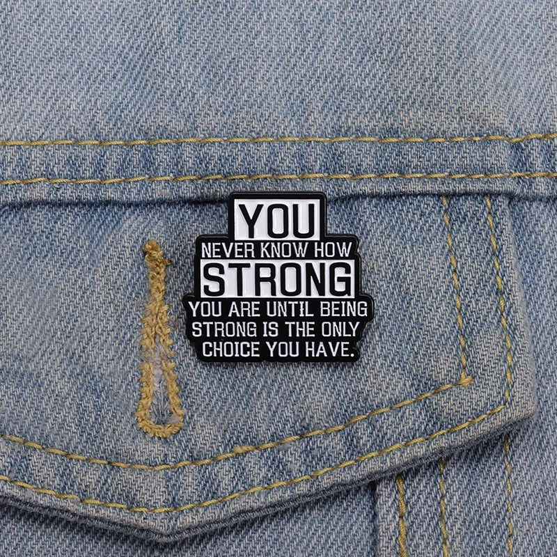 Custom Quotes Enamel Pins with Funny Phrases and Positive Sayings Rainbow Text Brooch Lapel Badge Jewelry Gift for Friends