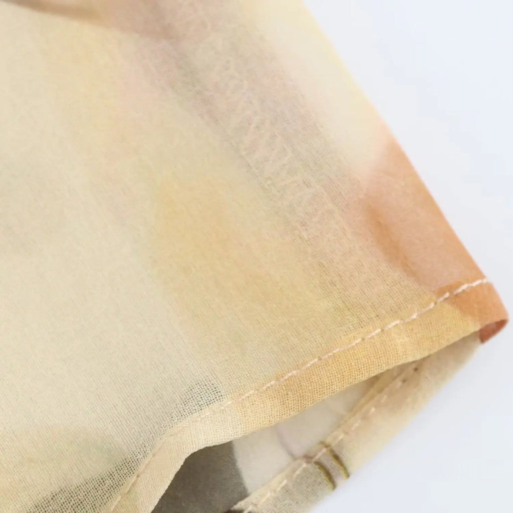 Women's Fashionable Loose Floral Print Semi Transparent Lapel Tie Long Sleeve Shirt for Spring