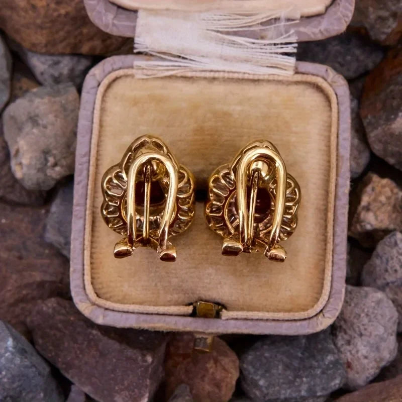 Luxury Vintage White Zirconia Earrings for Women Elegant Party Jewelry Accessories