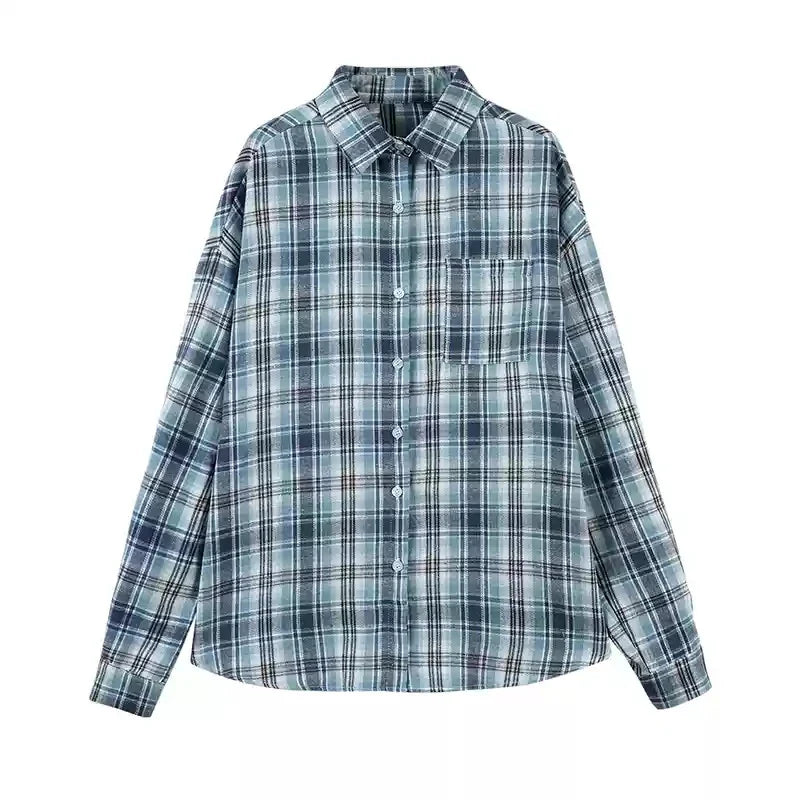 Red Plaid Button Down Shirt for Women and Teens Long Sleeve Collared Checkered Shirt Jacket Casual Fall Winter Christmas Outfit