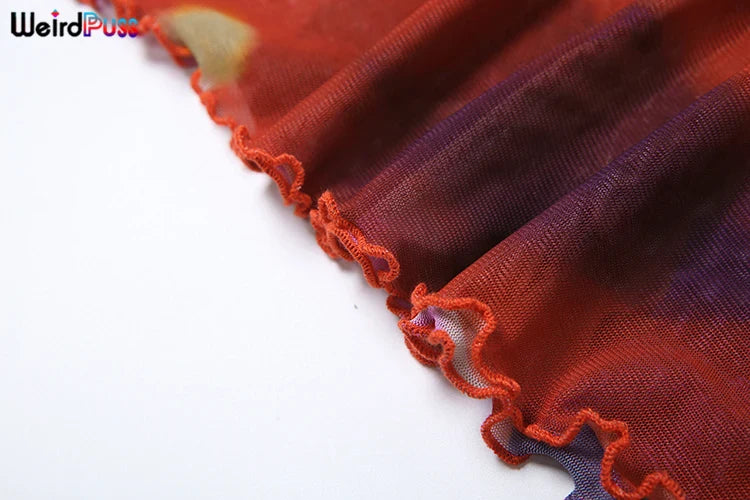 Colorful Print Velvet Bodycon Dress Women Long Sleeve