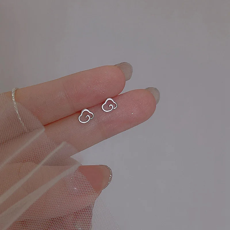 925 Silver Mini Star Heart Butterfly Stud Earrings for Women Hypoallergenic Daily Wear