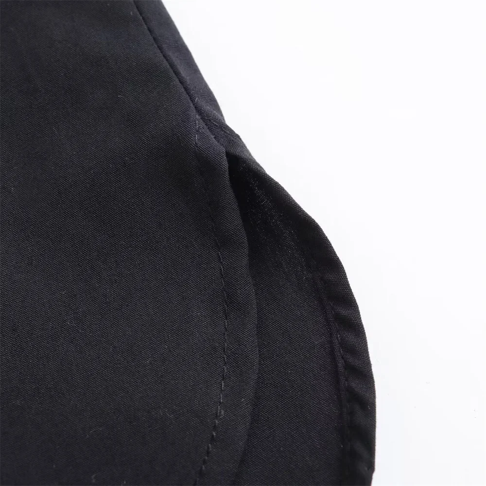 Women's Casual Short Poplin Shirt with Versatile Pocket Decoration Stylish Spring Fashion Top