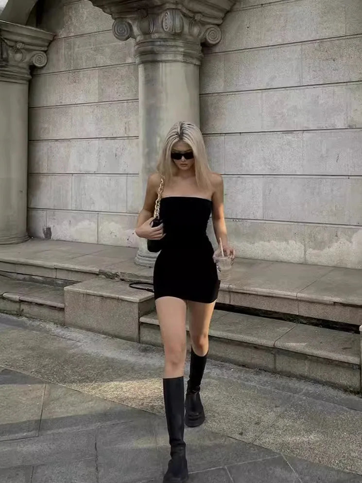 Strapless Bodycon Dress For Women Hip Hugger Silhouette