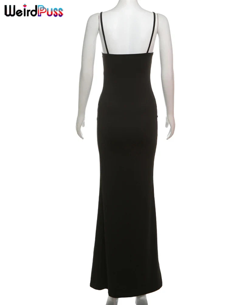 Backless Bodycon Dress With Hollow Square Collar Party