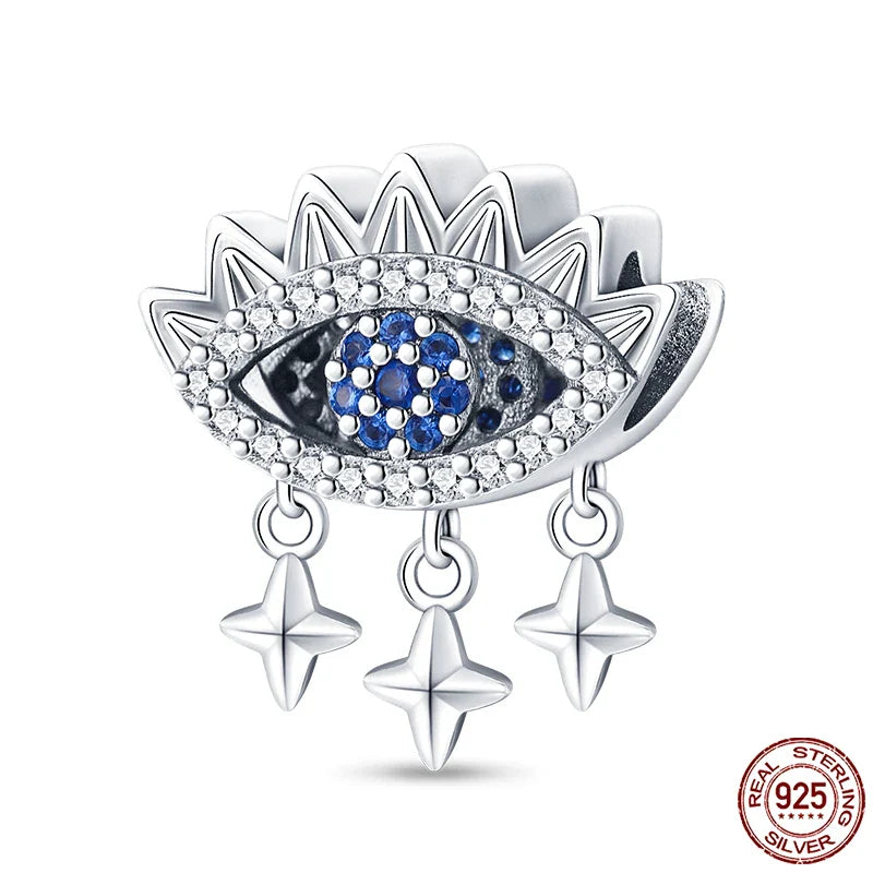 925 Silver Devil's Eye Charms Beads for Women DIY Jewelry Making