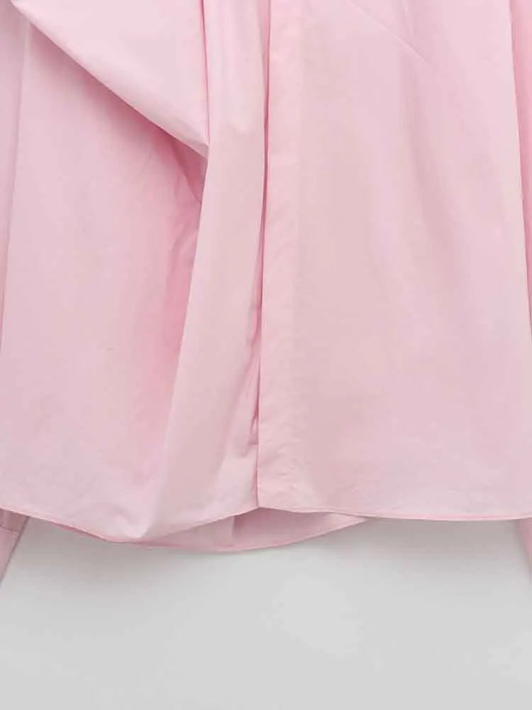 Women's Romantic Fluffy Poplin Shoulder Shirt Solid Color Versatile Fashion Top