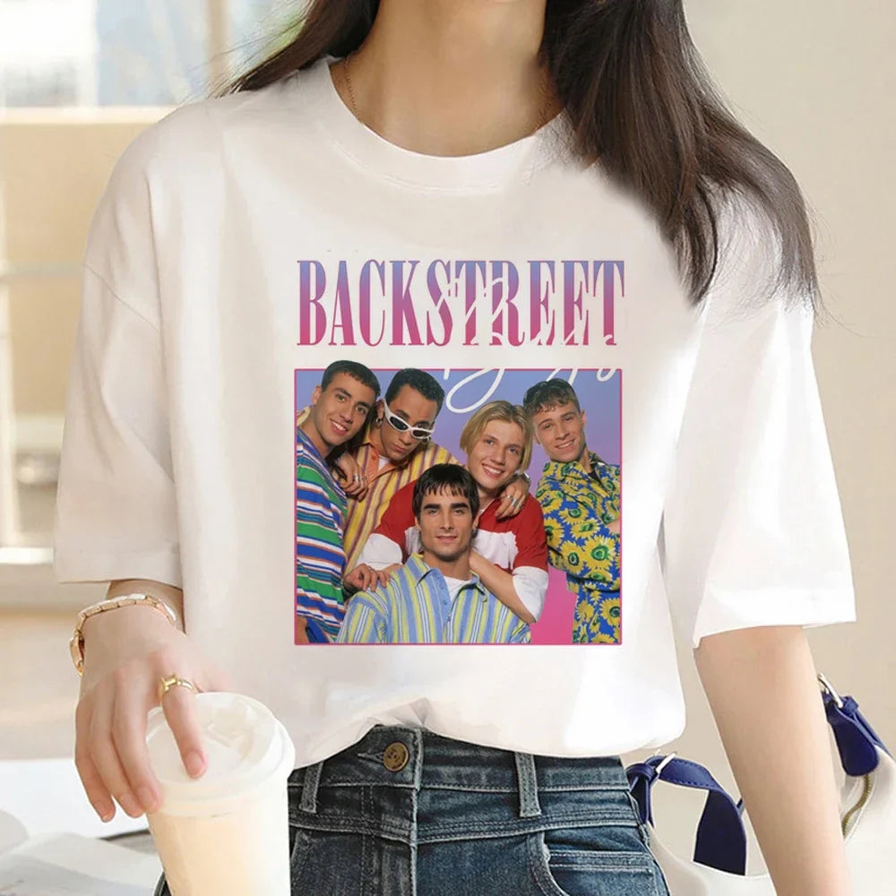 Backstreet Boys DNA Tour Summer Top T-Shirt for Women Funny Japanese Grunge Couple Shirt