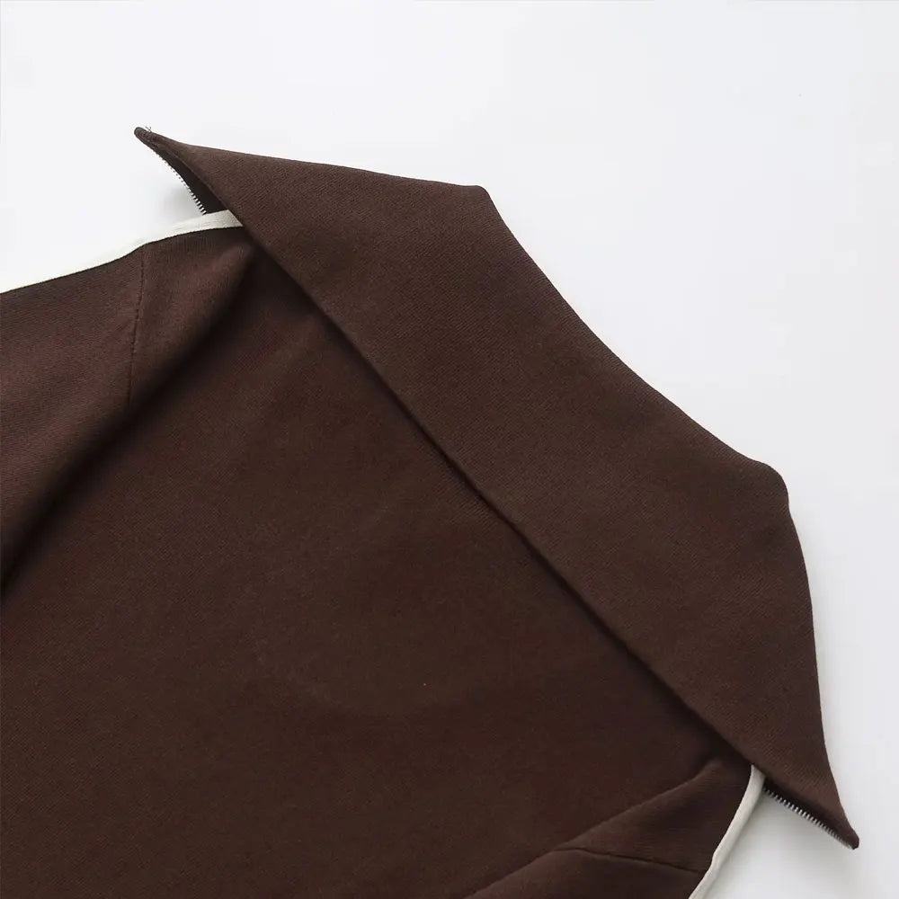 Women's Casual Two-Piece Set with Knit Sweater and High-Elastic Waist Straight Pants