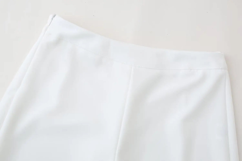 Women Summer Casual Pants Suit with Puff Sleeve Shirt and Elegant Long Pants Matching Set