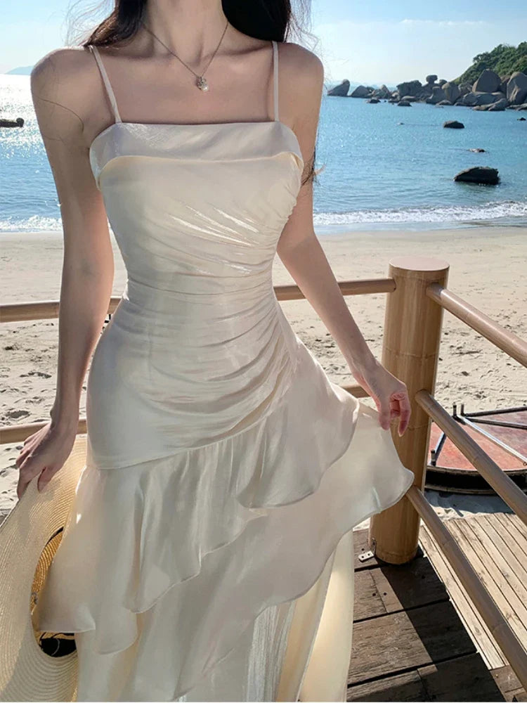 Elegant Spaghetti Strap Long Dress For Women Prom Gown