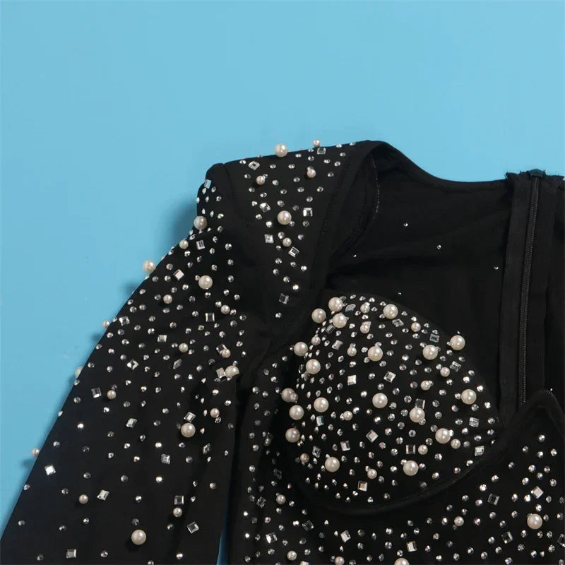 Sequin Rhinestone Bodycon Dress For Party Night Club