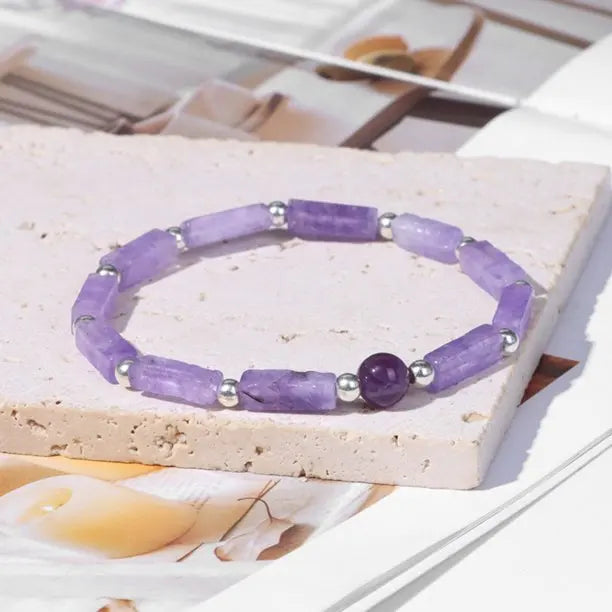 3pcs Set Amethyst Healing Bracelet for Weight Loss and Meditation - Body Purifying Crystal Jewelry for Men and Women