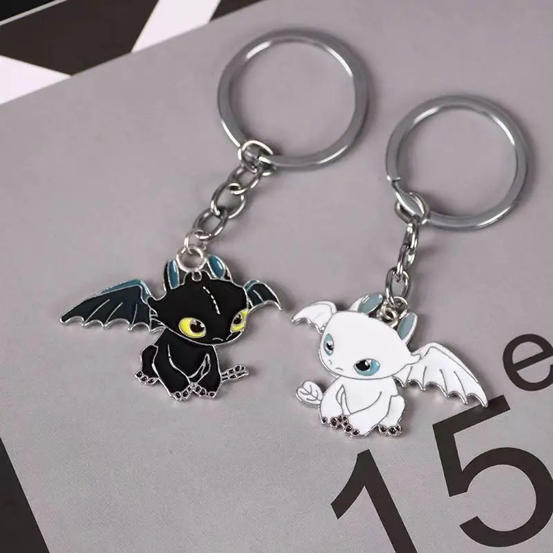 Mini Dragon Taming Toothless Keychain Pendant for Couples Cute Cartoon Backpack Accessory
