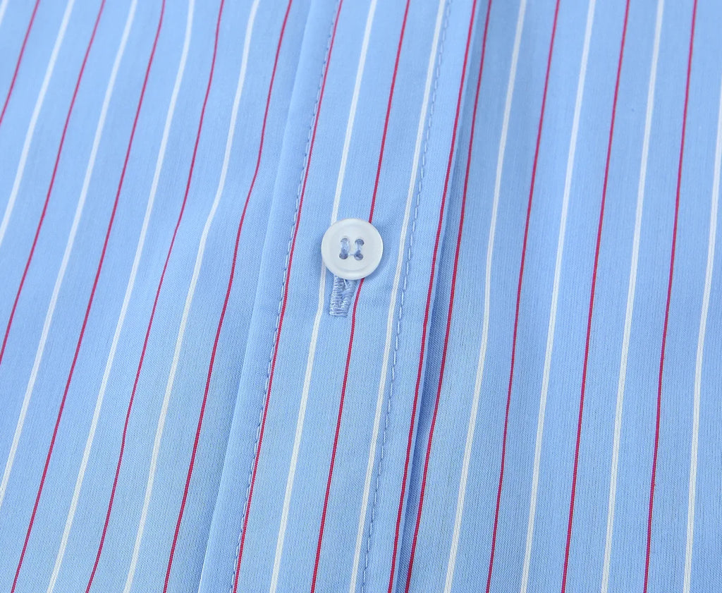 Fashionable Stripe Shirt and Wide Leg Pants Set for Women Casual Spring Outfit