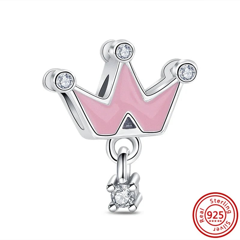 Fit Pantaro Peacock Cake Teeth Butterfly Crown S925 Silver Charms Beads Fine Jewelry for Women Gift