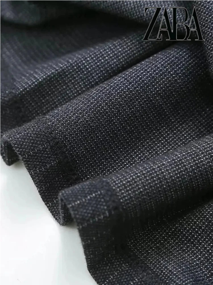 Black Backless V Neck Sleeveless A Line Pleated Dress