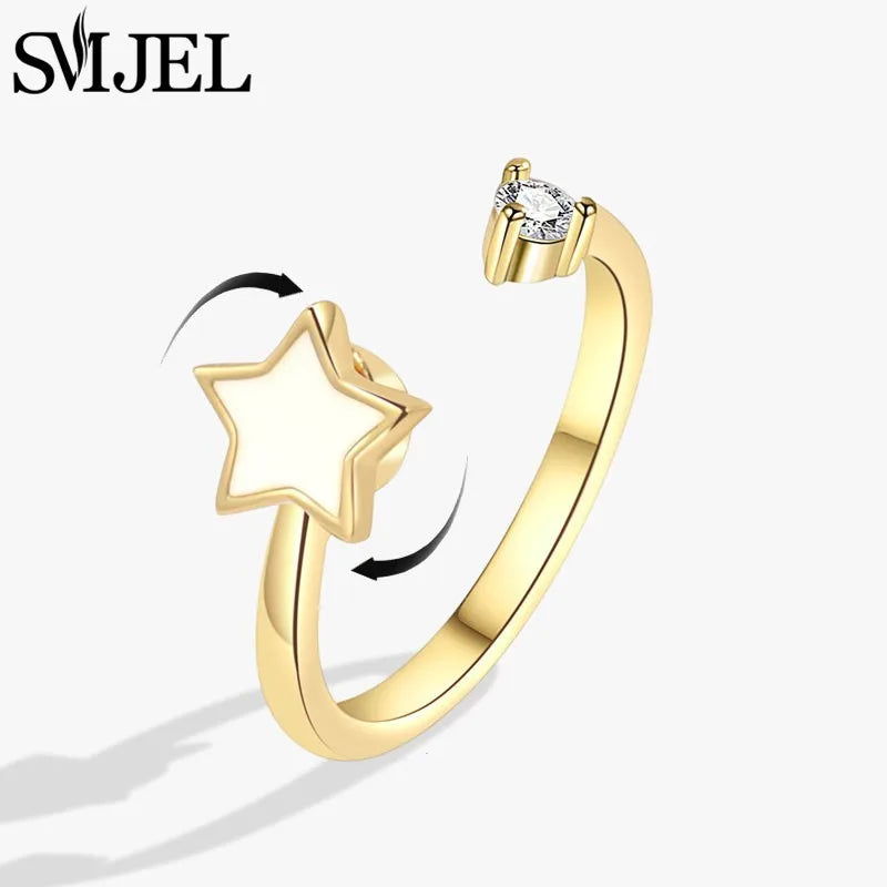 Sunflower Anxiety Ring Fidget Spinner with Butterfly and Hummingbird Charms for Stress Relief Gifts for Women