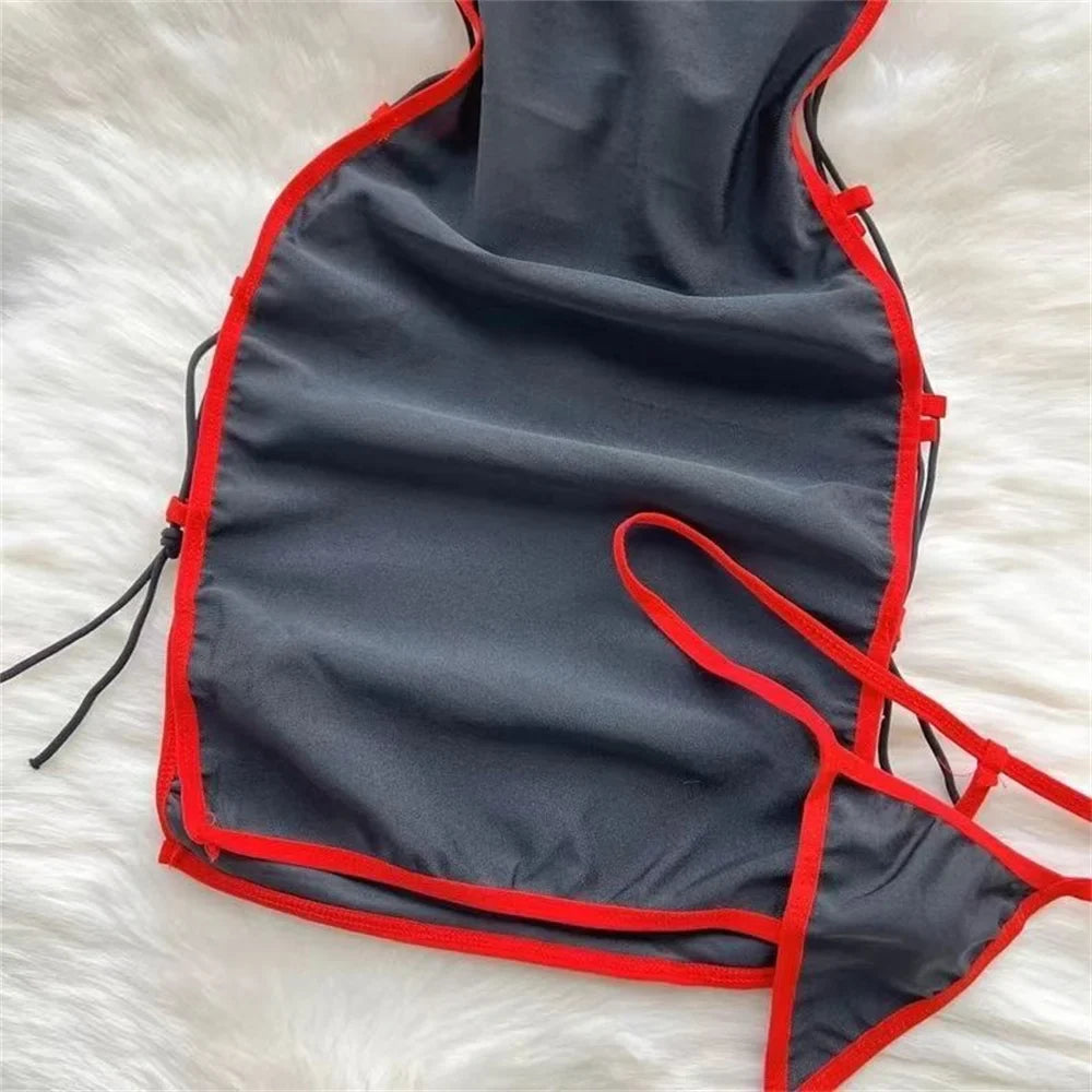 Slim Cheongsam Dress Sleeveless Hollow Out Tassel Nightwear