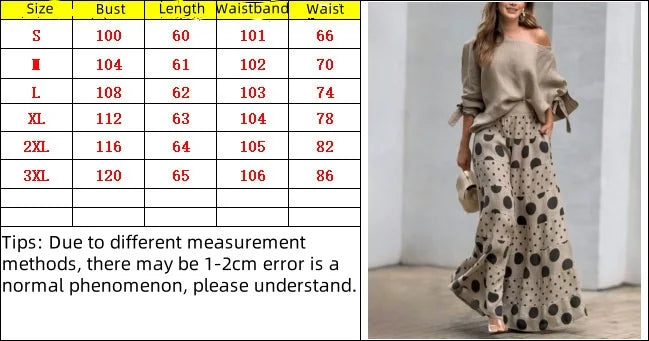 Off Shoulder Polka Dot Print Top and Wide Leg Pants Outfit for Women Casual Spring Autumn 2 Piece Set