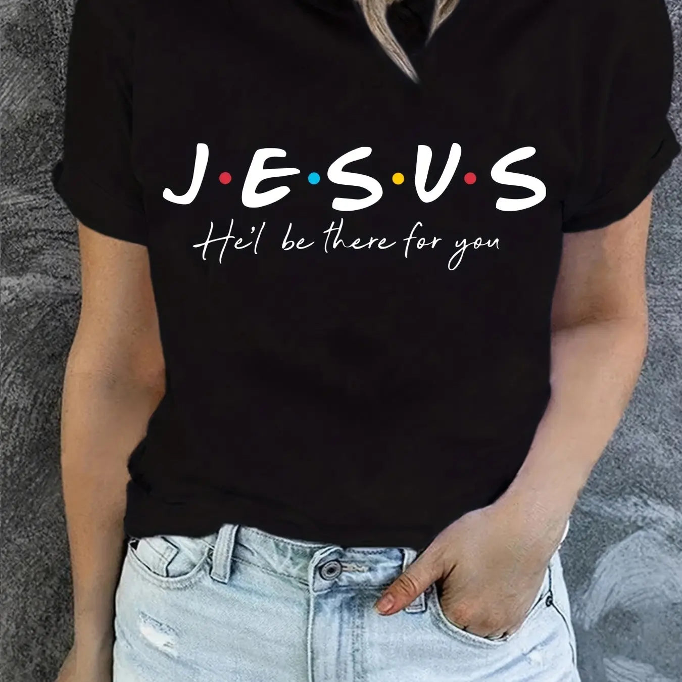 Jesus Print Summer Short Sleeve T-Shirt for Women Casual Clothing