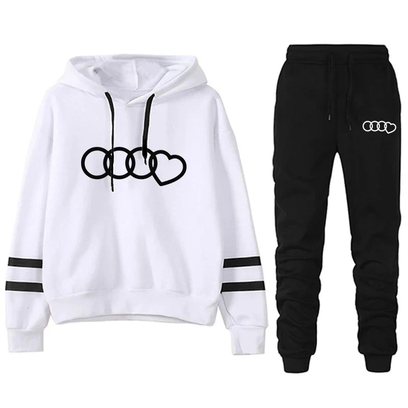 Casual Women's Sweatshirts with Hoodies and Jogging Tracksuit Sports Suit for Outdoor Activities