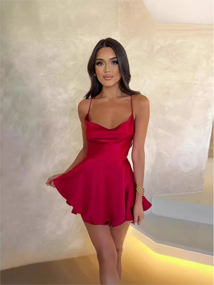 Slimming Dress Short Solid Color Bodycon Dress For Women