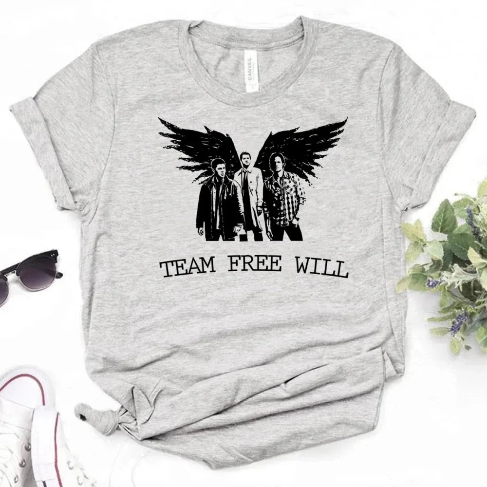 Supernatural Graphic T-Shirts for Women - Stylish Harajuku Comic Tee for Girls
