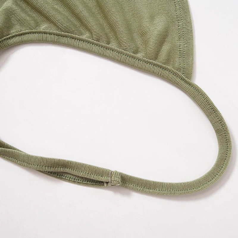 Peach Backless Bodycon Dress With Spaghetti Straps Party