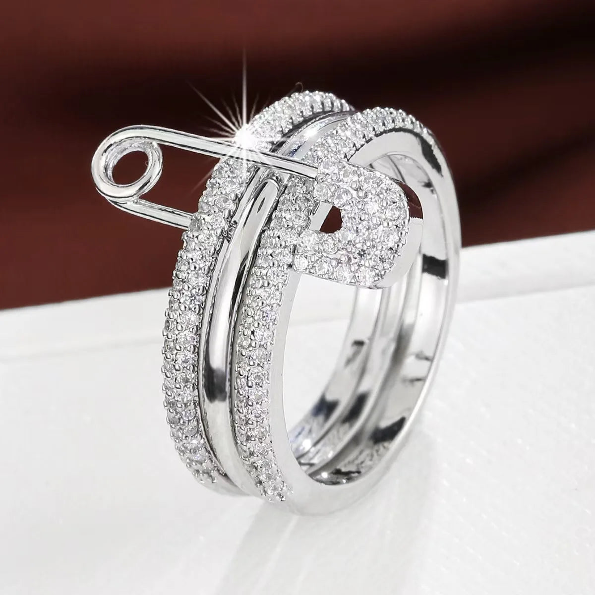 Three Layer Fashion Ring for Women - Elegant Designer Jewelry for Valentine's Day Gift