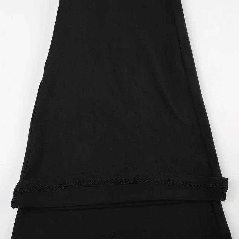 Black Strapless Elegant Long Jumpsuit for Women Slim Fit Wide Leg Flared Rompers Stylish Vacation Overalls