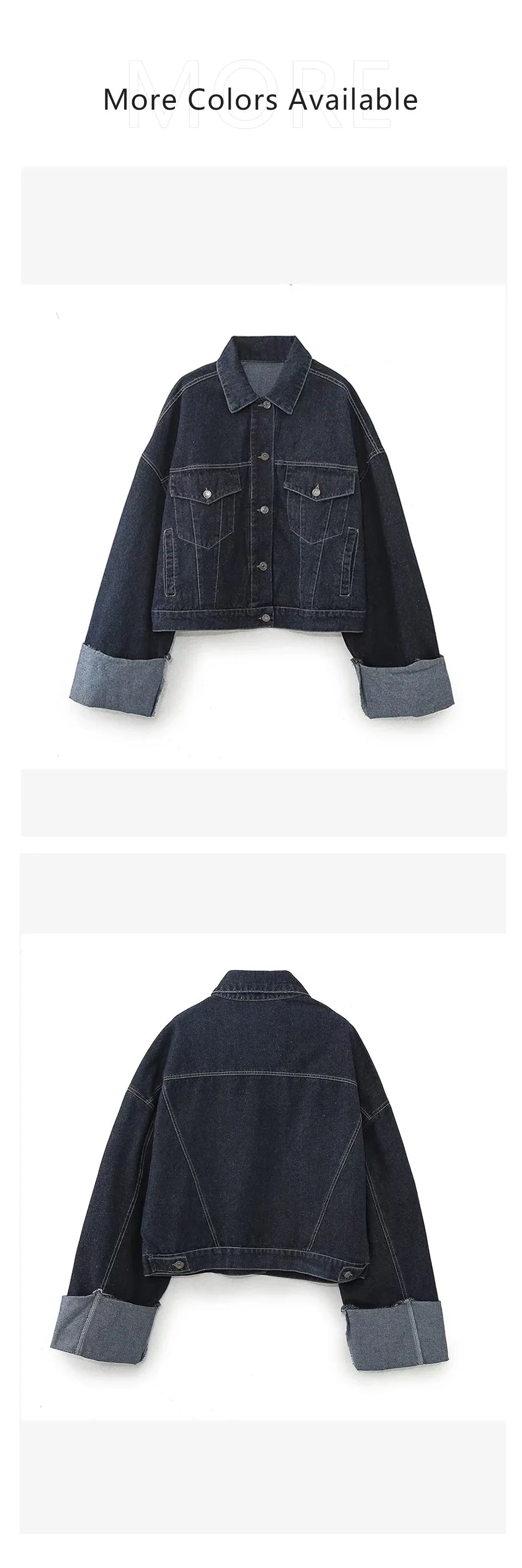 Women's Denim Jacket and Wide Leg Pants Set Stylish Spring Outfit