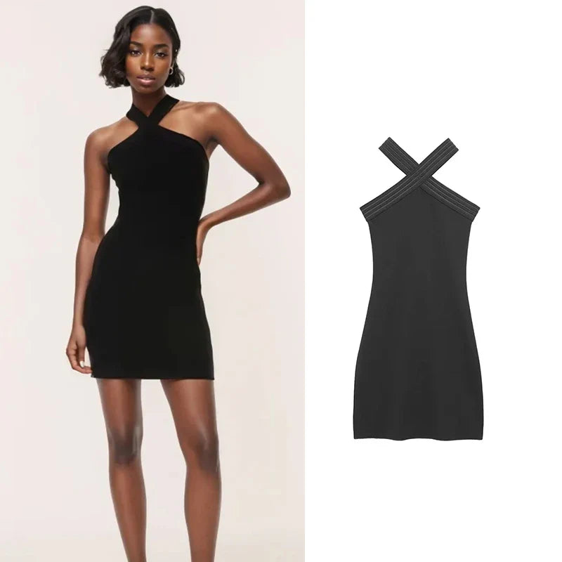 Womens Tube Top Dress Elastic Neck Bodycon Summer Chic