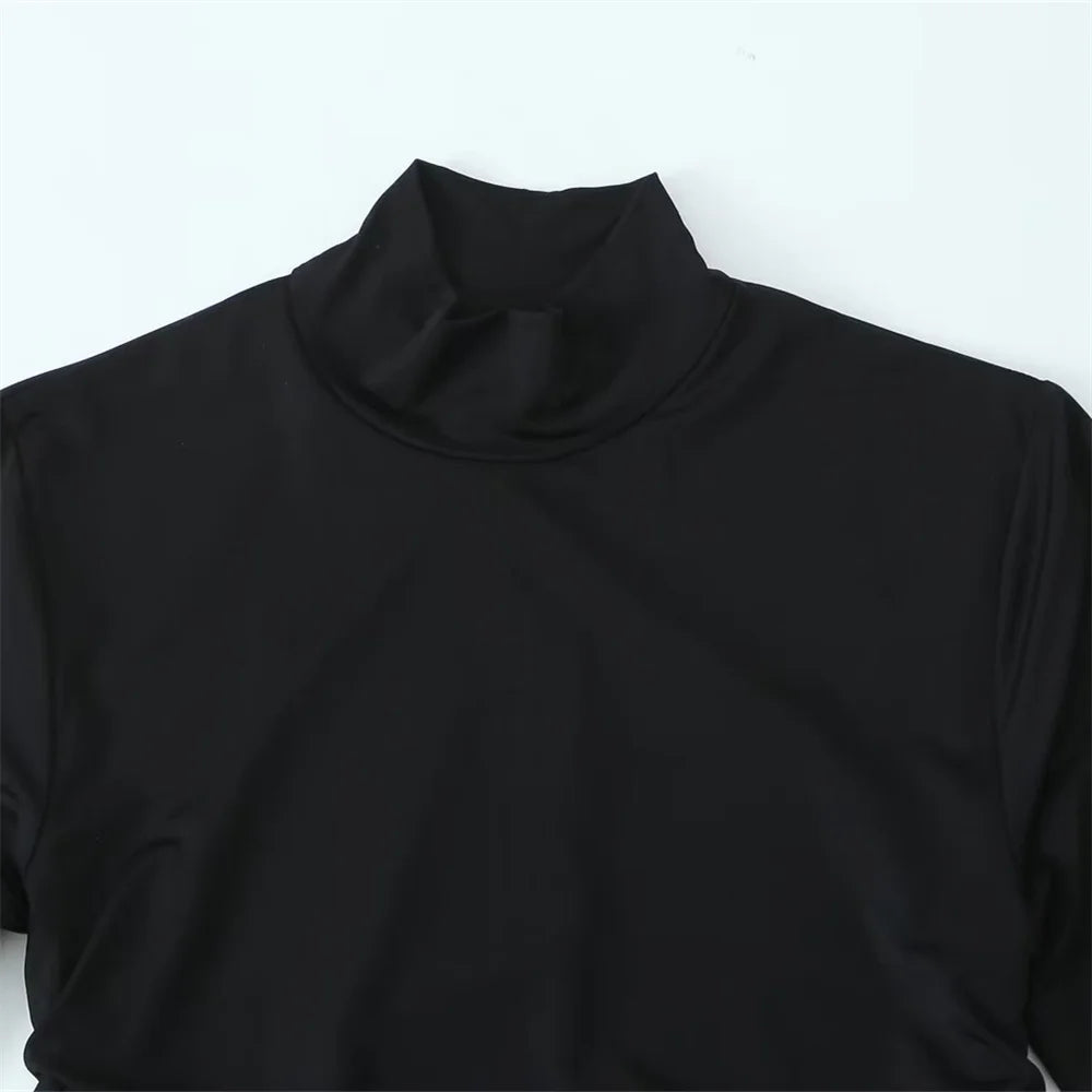 Slim Fit High Neck Dress For Women Autumn Winter Style