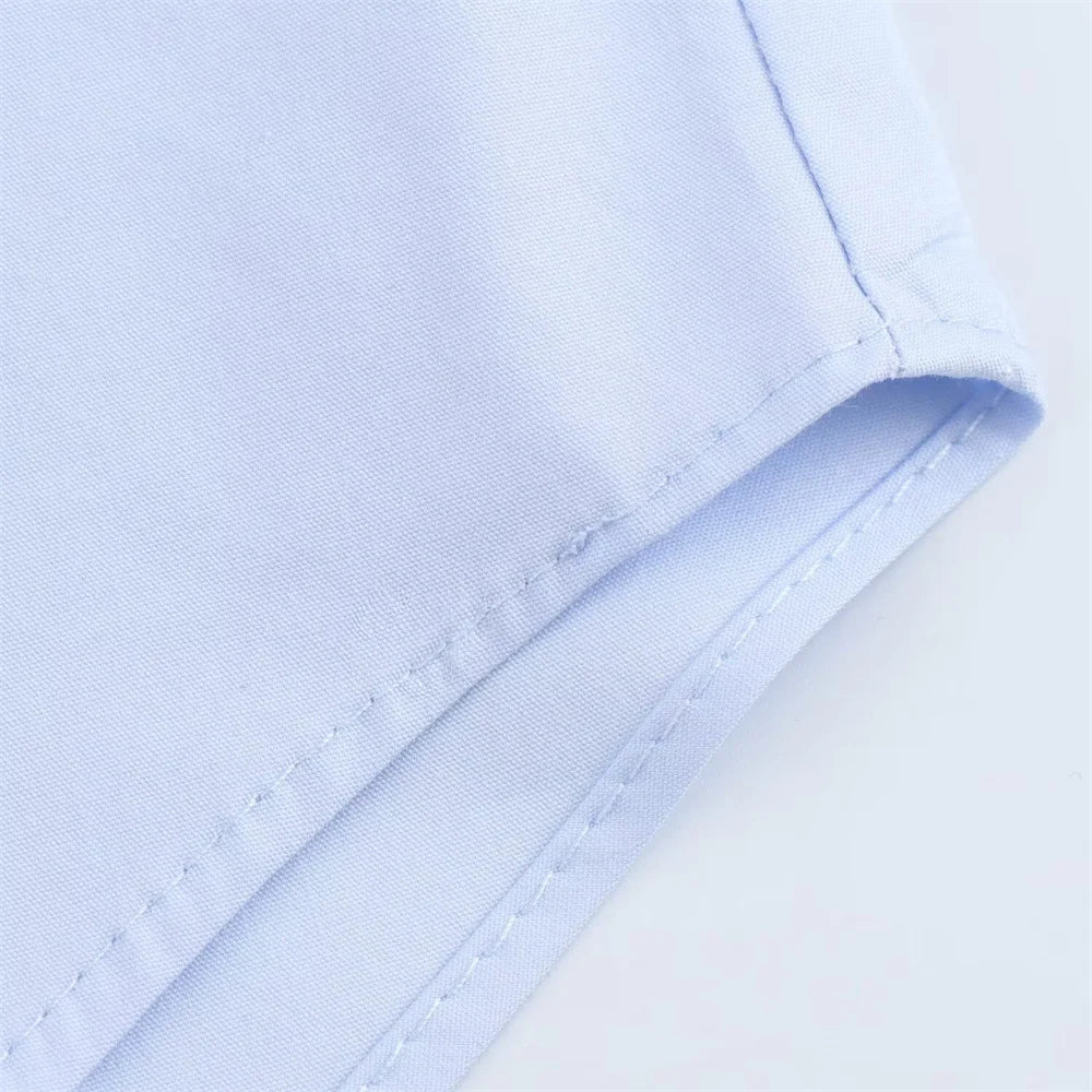 Women's Casual Long Sleeve Shirt Loose Fit Button Detail Poplin Collar Versatile Simple Everyday Style