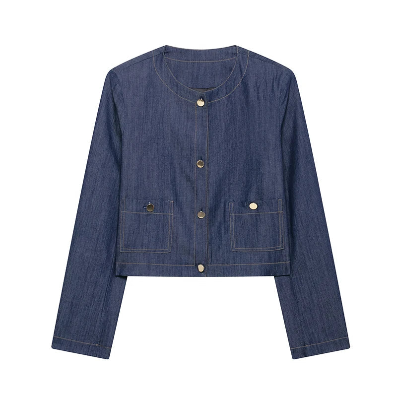 Chic Women's 2 Piece Set with Solid Single Breasted Jacket and Vintage Front Zipper Trousers