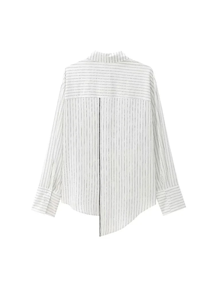 Versatile Casual Women's Striped Long Sleeve Lapel Shirt Comfortable Multi-Purpose Autumn Top