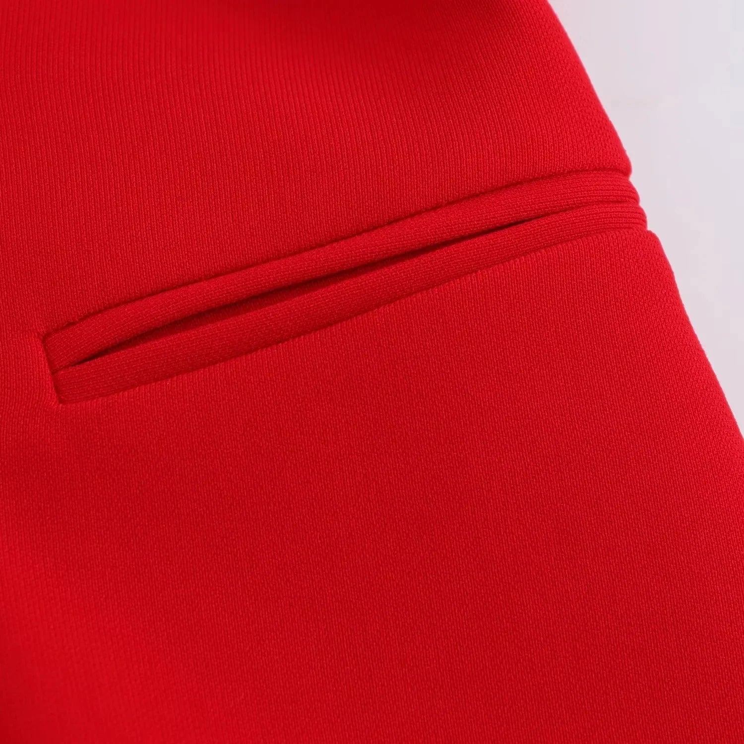 Chic Red Sleeveless Blazer and High Waist Wide Leg Pants Set for Office Ladies with V Neck and Sashes